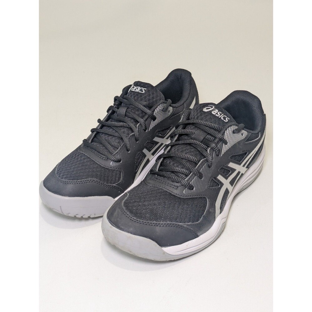 ASICS Women's Upcourt 5 Volleyball Shoes, 9.5, Black/Pure Silver - Very Good